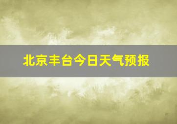 北京丰台今日天气预报