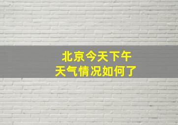 北京今天下午天气情况如何了