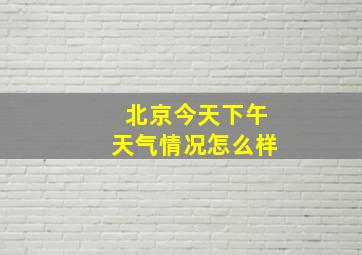 北京今天下午天气情况怎么样