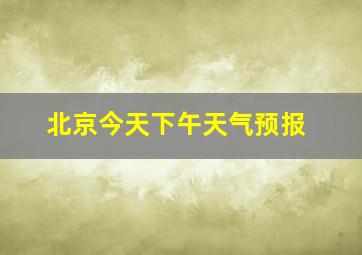 北京今天下午天气预报