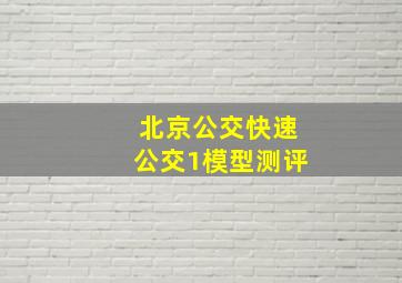 北京公交快速公交1模型测评