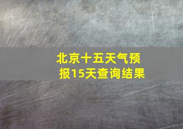 北京十五天气预报15天查询结果