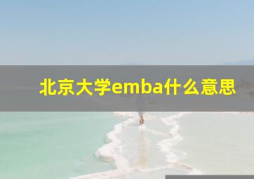 北京大学emba什么意思