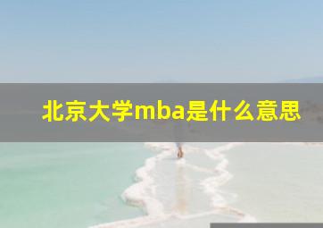 北京大学mba是什么意思