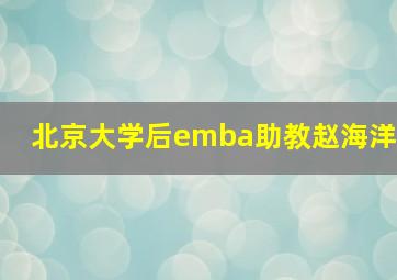 北京大学后emba助教赵海洋