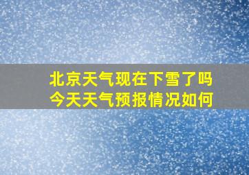 北京天气现在下雪了吗今天天气预报情况如何