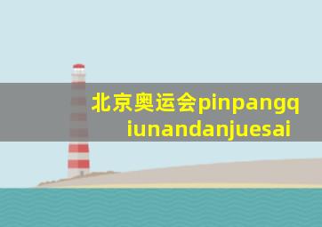 北京奥运会pinpangqiunandanjuesai