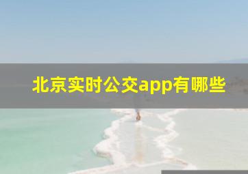 北京实时公交app有哪些