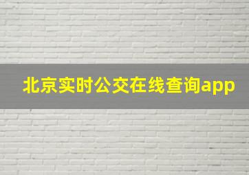 北京实时公交在线查询app