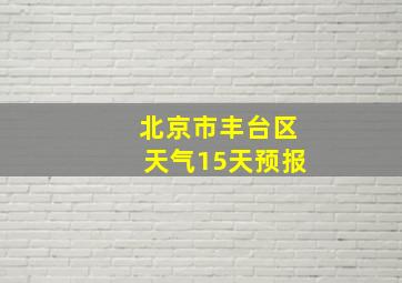 北京市丰台区天气15天预报