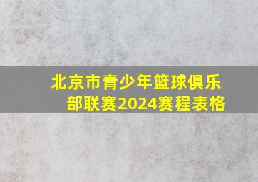 北京市青少年篮球俱乐部联赛2024赛程表格