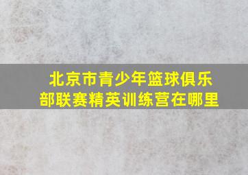 北京市青少年篮球俱乐部联赛精英训练营在哪里