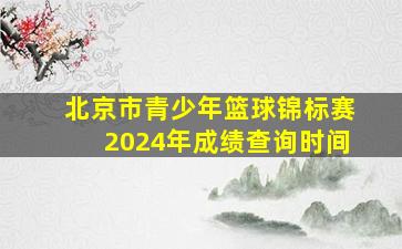 北京市青少年篮球锦标赛2024年成绩查询时间