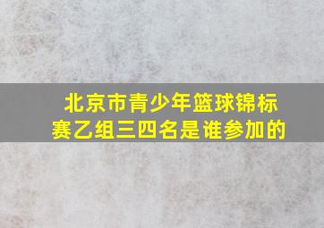 北京市青少年篮球锦标赛乙组三四名是谁参加的