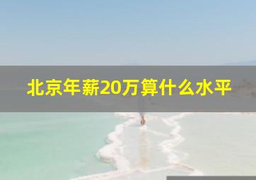 北京年薪20万算什么水平