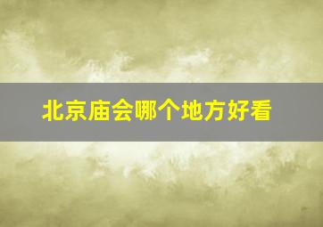 北京庙会哪个地方好看