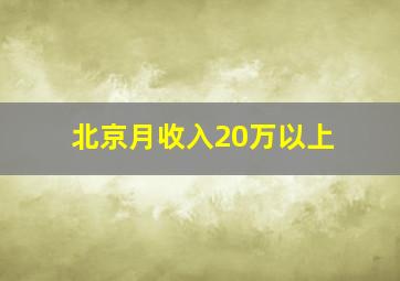 北京月收入20万以上