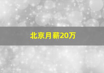 北京月薪20万