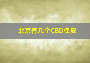 北京有几个CBD保安