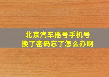 北京汽车摇号手机号换了密码忘了怎么办啊