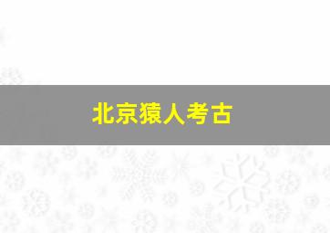 北京猿人考古