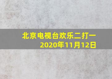 北京电视台欢乐二打一2020年11月12日