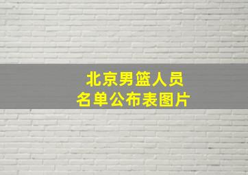 北京男篮人员名单公布表图片