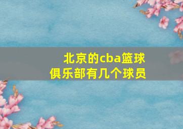 北京的cba篮球俱乐部有几个球员