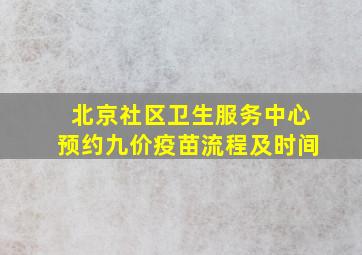 北京社区卫生服务中心预约九价疫苗流程及时间