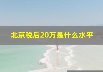 北京税后20万是什么水平