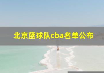 北京篮球队cba名单公布