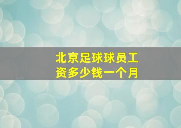 北京足球球员工资多少钱一个月