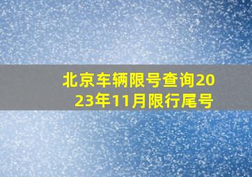 北京车辆限号查询2023年11月限行尾号