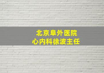 北京阜外医院心内科徐波主任