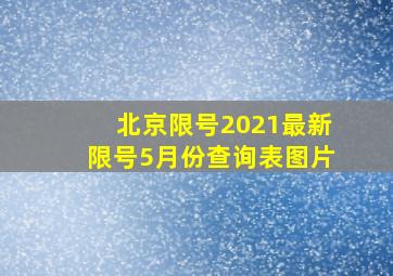 北京限号2021最新限号5月份查询表图片