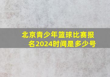 北京青少年篮球比赛报名2024时间是多少号