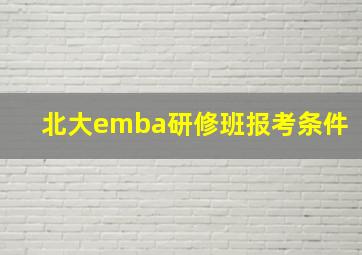 北大emba研修班报考条件