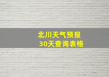 北川天气预报30天查询表格