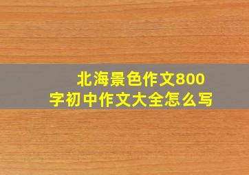 北海景色作文800字初中作文大全怎么写