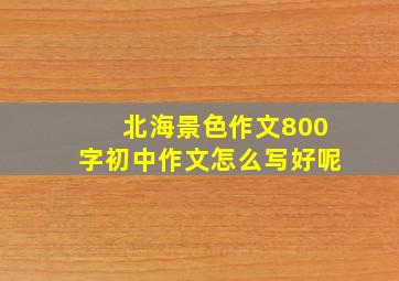 北海景色作文800字初中作文怎么写好呢