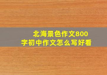 北海景色作文800字初中作文怎么写好看