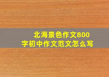 北海景色作文800字初中作文范文怎么写