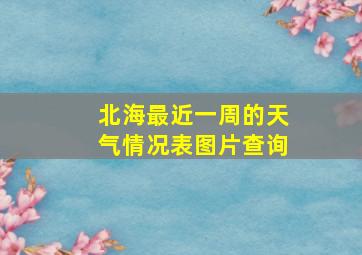 北海最近一周的天气情况表图片查询