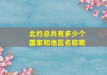 北约总共有多少个国家和地区名称呢