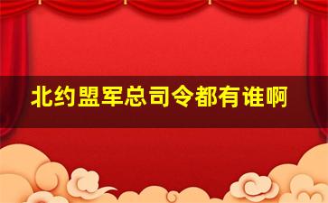 北约盟军总司令都有谁啊