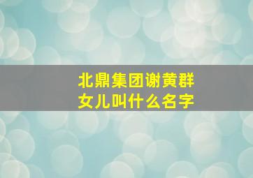 北鼎集团谢黄群女儿叫什么名字