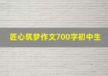 匠心筑梦作文700字初中生