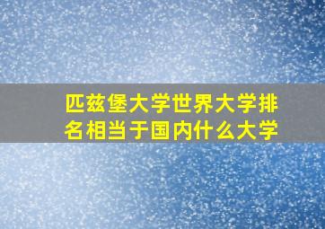 匹兹堡大学世界大学排名相当于国内什么大学