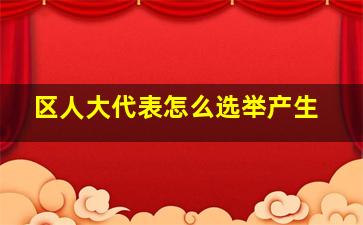 区人大代表怎么选举产生