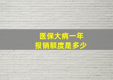 医保大病一年报销额度是多少